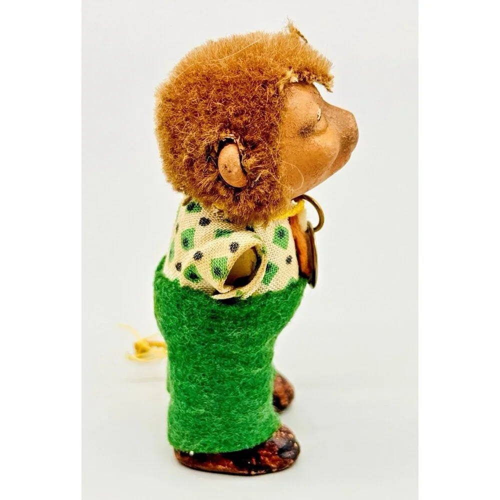 Vintage Miniature Mecki Hedgehog Couple Stuffed Animal 3 inch Budapest Medallion